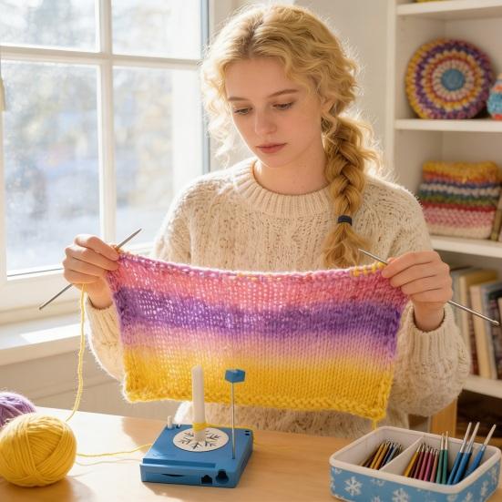 Multi-Functional Yarn Holder Spinner with Phone Stand Detachable Yarn Spool Organizer Box Portable Crochet Caddy for Knitting Lovers Crocheter