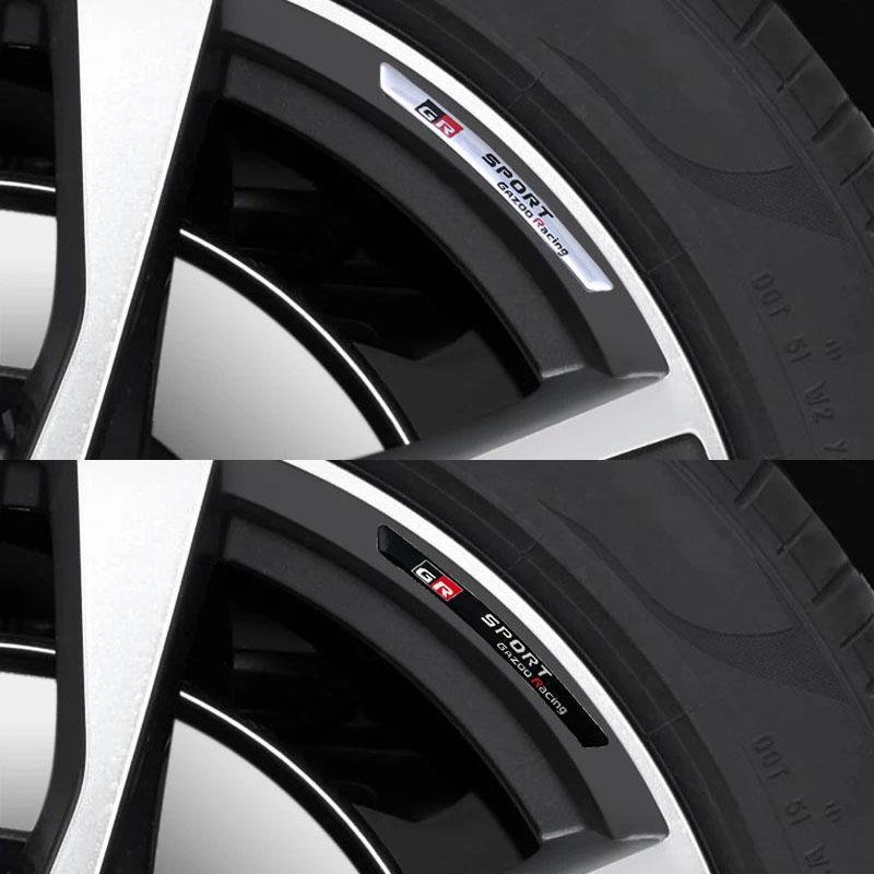 4 Buc. Autocolant Aluminiu Logo GR Sport Roată Auto Pentru Yaris CH R RAV4 Corolla Hilux GR Gazoo Racing Autocolant Accesorii