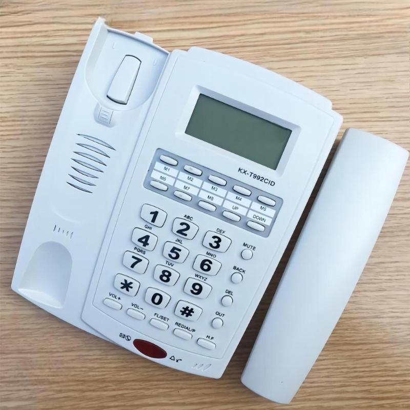 KX-992CID English Telephone With Caller Display Home Office BatteryFree Big Buttons Telephone Simple Landline Phone