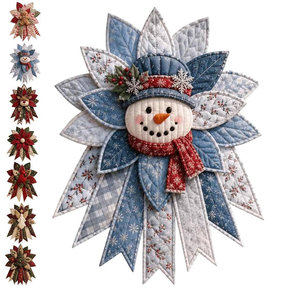DIY Quilted Christmas Wreath Sewing Kit Fabric Door Hanging Ornament Gingerbread Tree Handmade Holiday Craft Decor Set