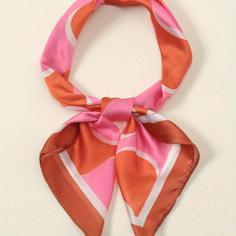 1pc Simple Printed 70s Square Scarf, New Spring Fashion Bandana for Women, Can Be Used As Belt, Bag Decoration, Ribbon