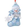 Babys First Christmas Ornament Vibrant Color with Hanging Rope Snowman Design Acrylic Christmas Ornament