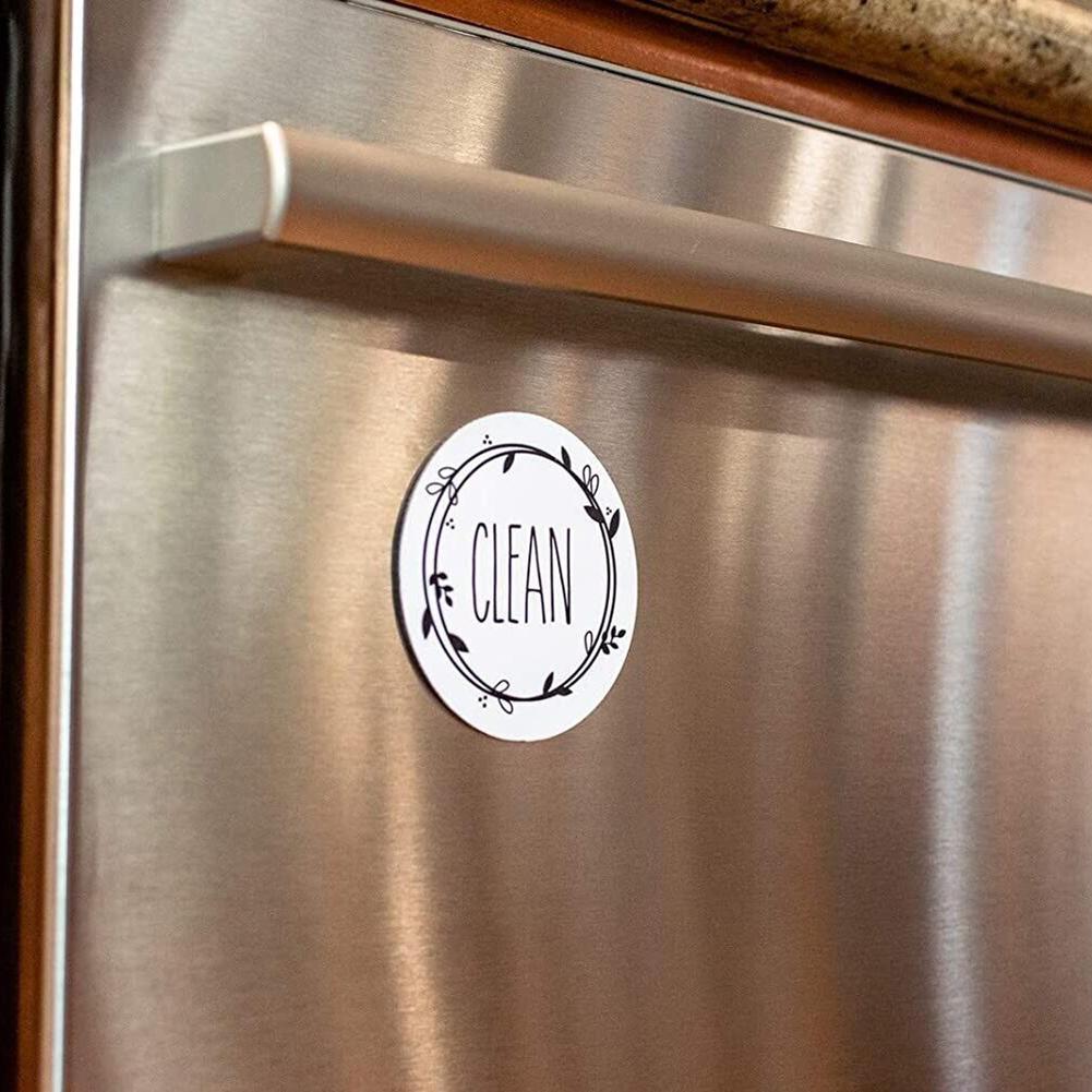 1pc Round Magnetic Fridge Sticker Clean Dirty Instruction Dishwasher Sticker Home Accessories Decoration Refrigerator Magnets