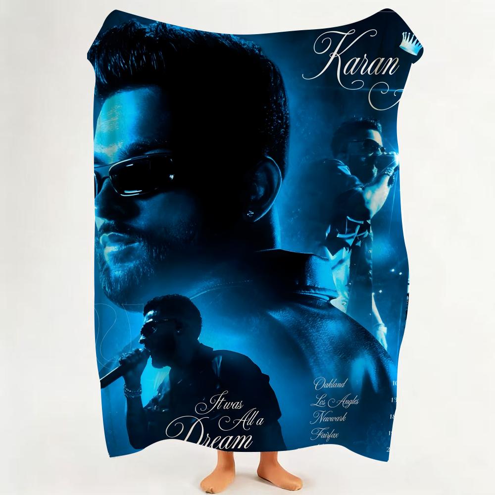

Music KKaran AAujla Throw Flannel Throw Blanket Suitable for Sofa Living Room Bedroom 75cmx90cm