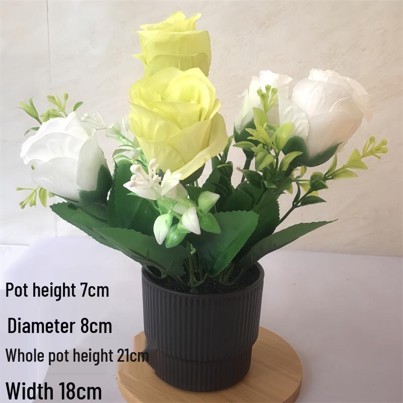 Small Silk Carnation Decorative Flower In Pot for Living Room, Coffee Table, or Dining Table Arrangement