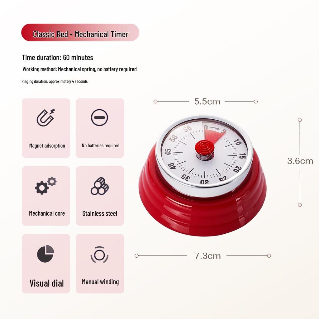Magnetic Kitchen Timer & Countdown Clock with Alarm