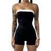 Womens Sports Romper With Built-in Bra Non-Slip Strapless Yoga Running Fitness