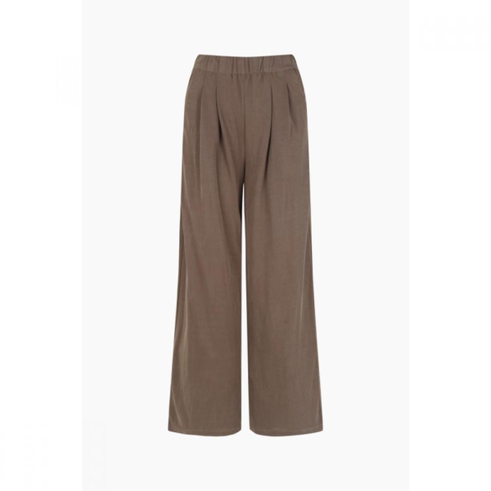 Twill Texture Banding Wide Pants Bapt98541 BR (brown)/42