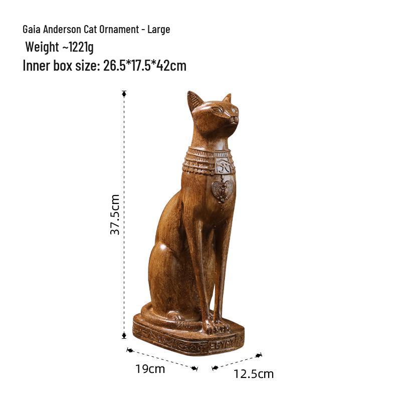 Nordisch Retro Nep Hout Egyptische Kat Beeldje voor Woonkamer of Studeerkamer Decoratie