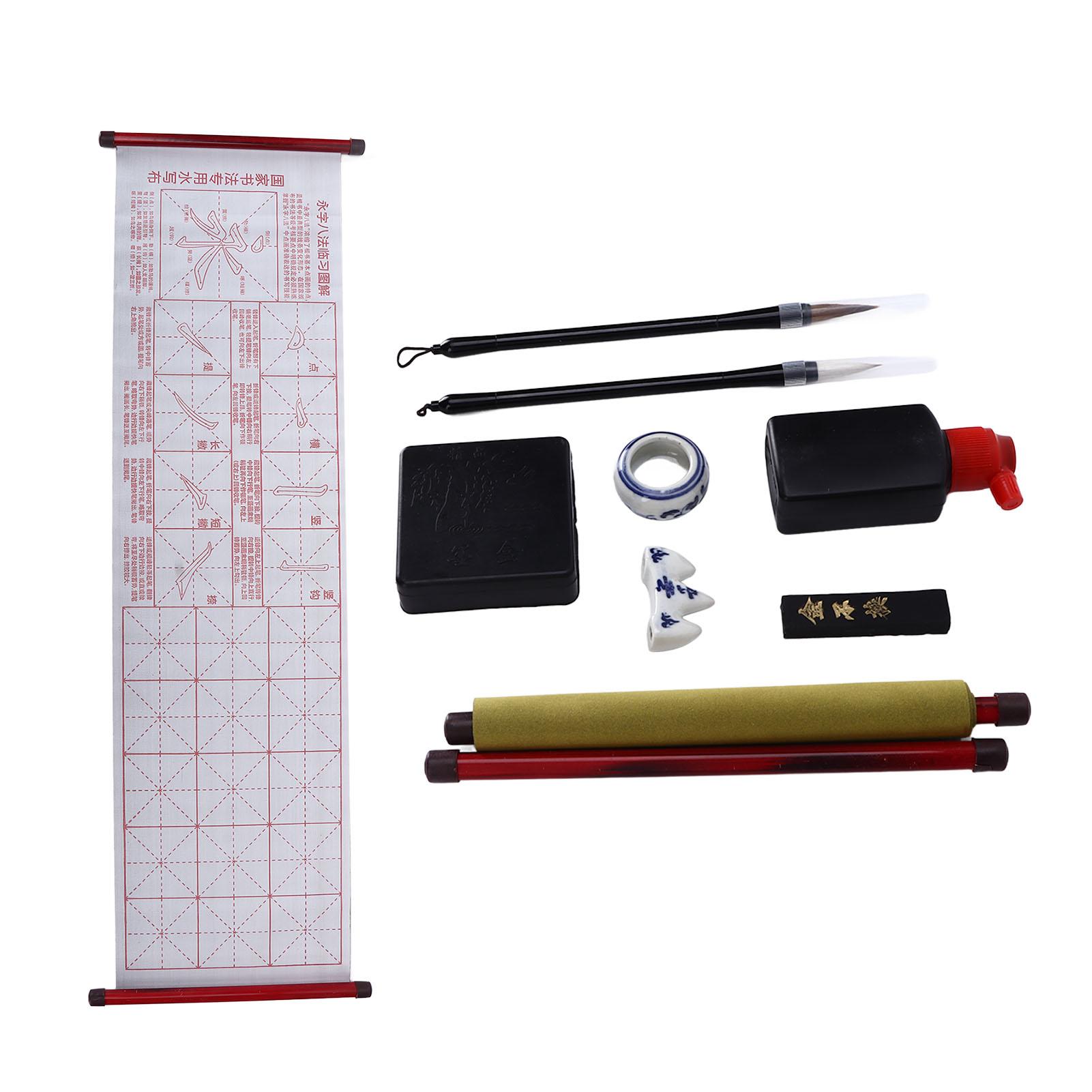 Chinese Calligraphy Set Multifunctional Writing Brushes with Ink Penholder Washer for Calligraphy Writing Painting