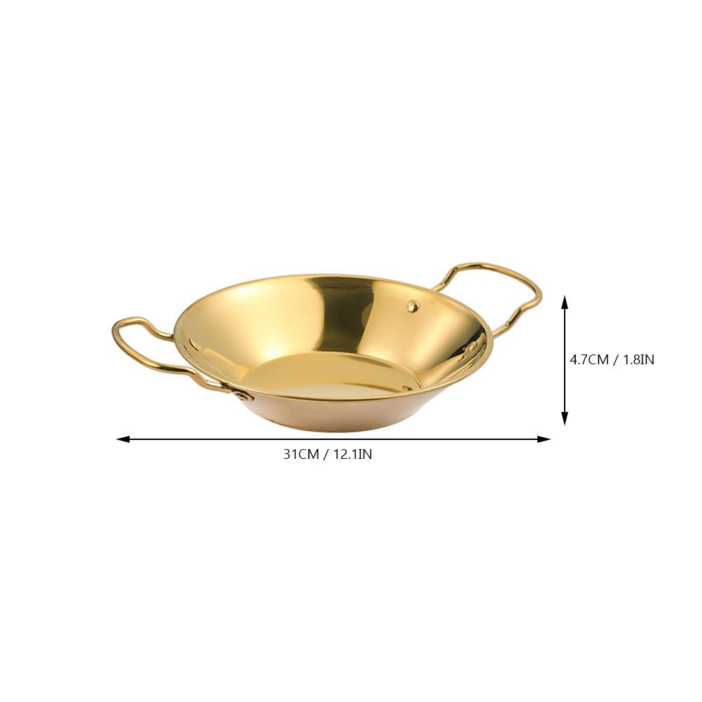 

Stainless Steel Dry Pot Thickened Non-Stick Kitchen Cooking Pan Double Handle Hot Pot Household Alcohol Cooking Utensil Sturdy