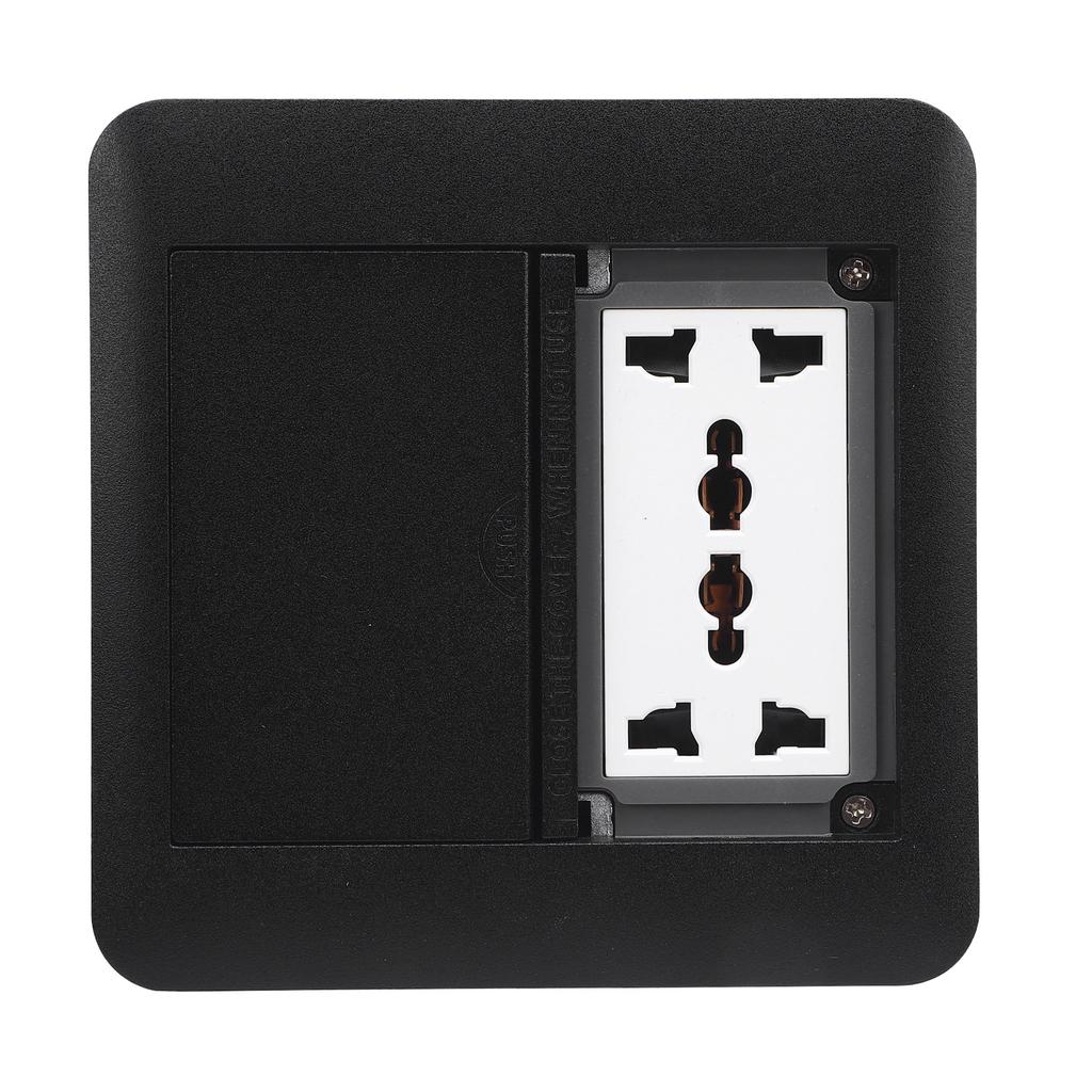 A Used Floor Outlet, 4000W 3 Prong X 4 Multifunctional Black Concealed Floor Socket Double Door for Kitchen Living Room