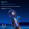 Handheld Mini Fan Portable USB Fan Foldable Desktop Neck-Hanging Outdoor Large Capacity Small Fan with Smart Digital Display Deep Sea Blue
