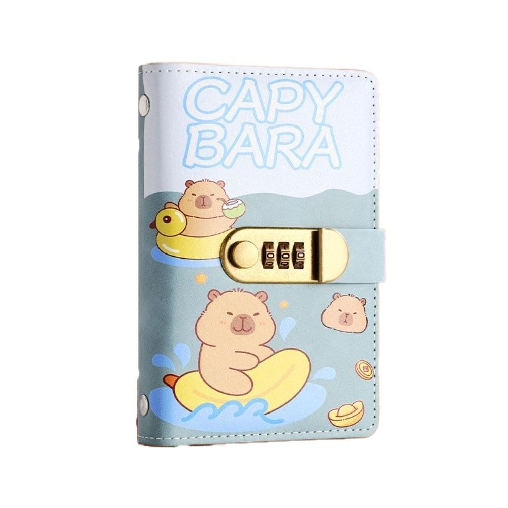 Levný organizér na peníze z PU kůže se zámkem Kreslená kapybara Účetní kniha Šetřící organizér Rodina