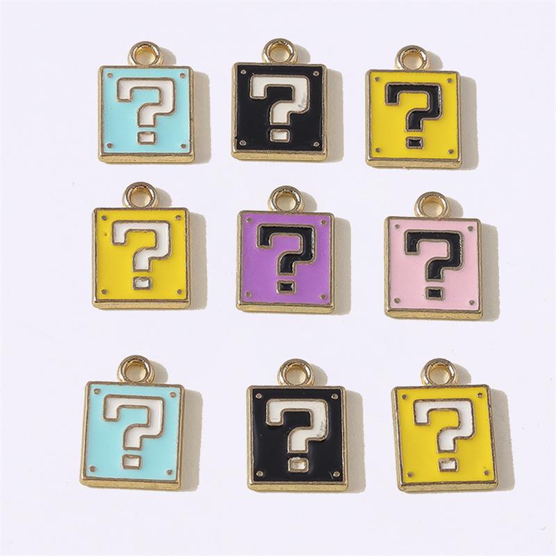 Duarte 20Pcs/Lot Cute Mini Colorful Enamel Question Mark Charms Pendants for Jewelry Making Necklaces Earrings DIY Crafts Supply
