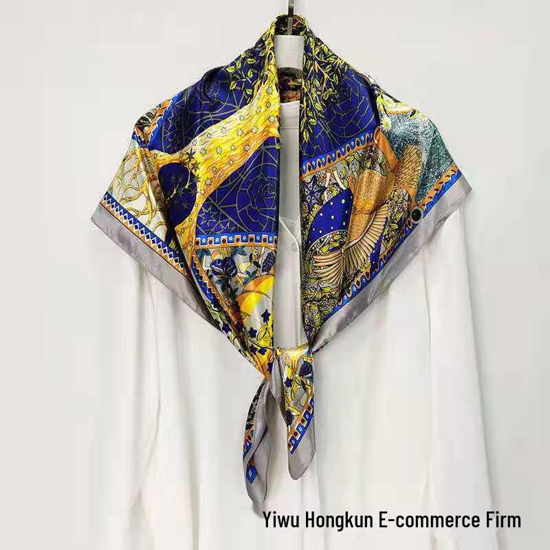 New Women's Silk Scarf – Thousand Miles of Rivers and Mountains Painting, Chinese Style Shawl, Perfect Gift for Mother's Day.