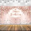 KatchOn, XtraLarge Rose Gold Happy Birthday Banner - 72x44 Inch | Birthday Decorations for Women, Girls | Backdrop Banner for Rose Gold Party