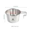 CAMPINGMOON Sierra Bowl for Picnic Woodland 450ml Folding Handle Pure 304 Stainless Steel Outdoor Camping Cookware