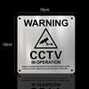 Brushed Aluminum Surveillance Sign Metal Safety Plate Anti-rust Stainless Steel Nameplate Durable Warning Label Outdoor