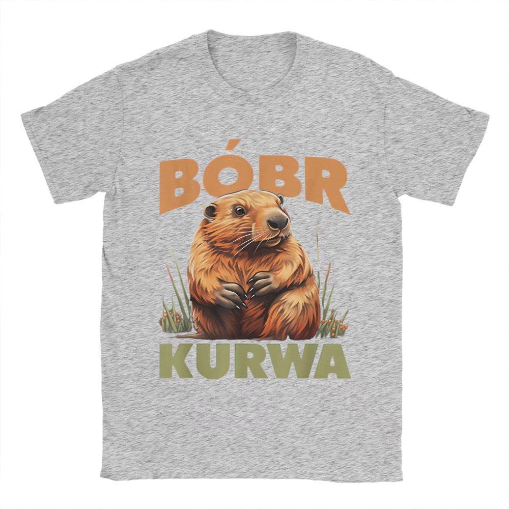 Bober Kurwa Cute Cartoon Meme Printed TShirt Summer Harajuku TShirt Unisex Women Cotton Round Neck Plus Size Clothes Short Sleeve