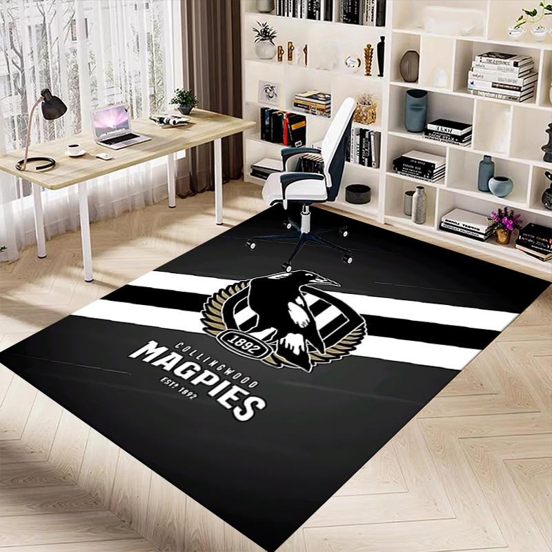 1pz Tappeto Collingwood Magpies, Tappeto per Ufficio Tappetino da Esterno Decorazione per la Casa Tappeto da Area Festival