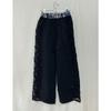 Used Izuscala New 562212 Butterfly lace pants with ribbon belt Black