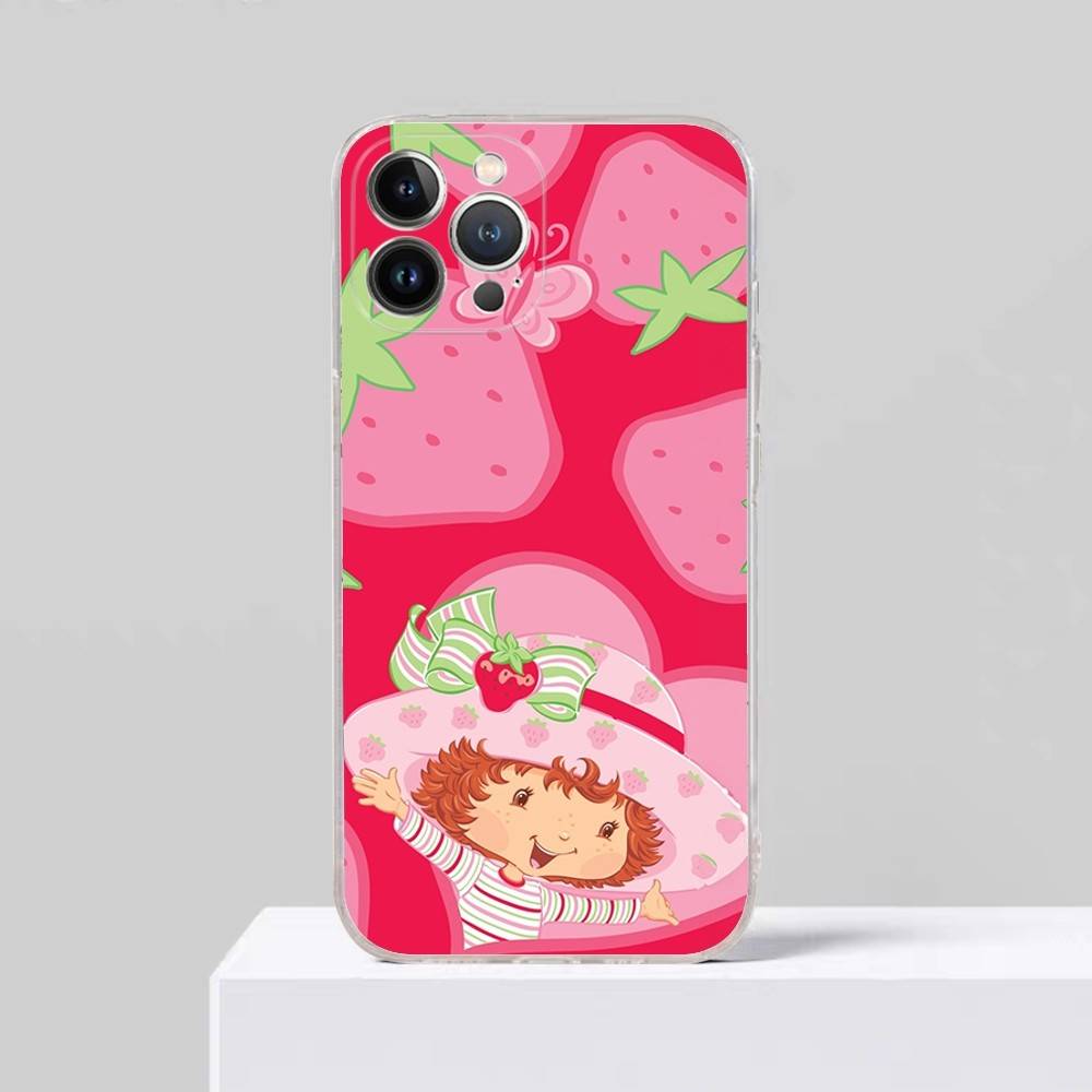 S-Strawberry S-Shortcake For iPhone 11 12 13 14 15 16 17 Pro Max Plus Air Transparent Clear Shockproof Case