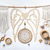 Openwork Wooden Wings 10cm from Plywood Base for Macrame Wreath Decorations
