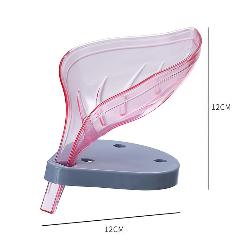 Bathroom Soap Holder Leaf Shape Soap Dish Suction Cup Sponge Rack Portable Soap Drain Box Kitchen Bathroom Accessories