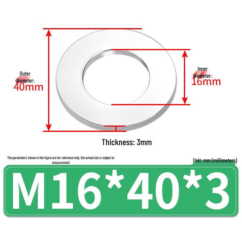 Jin Juntai Thick & Thin Stainless Steel Flat Washer, Round M10-M36