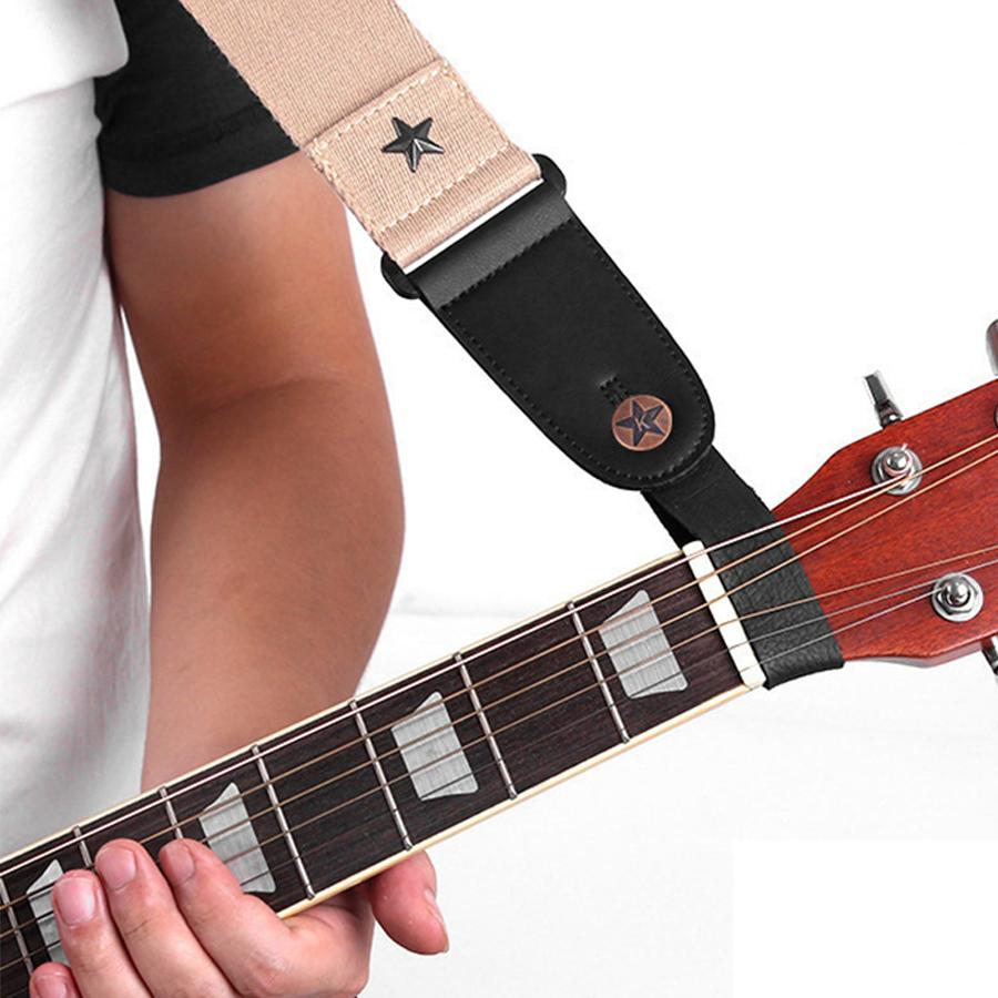 8inch Black/Brown Guitar Strap - Neck Strap Headstock Strap for Guitar & Ukulele Guitar Enthusiast Beginner Supplies JXB