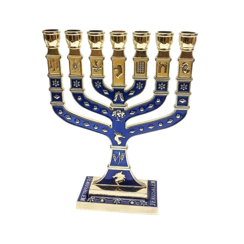 7 Branches Menorah Candelabrum Candle Holder for Anniversary Fireplace