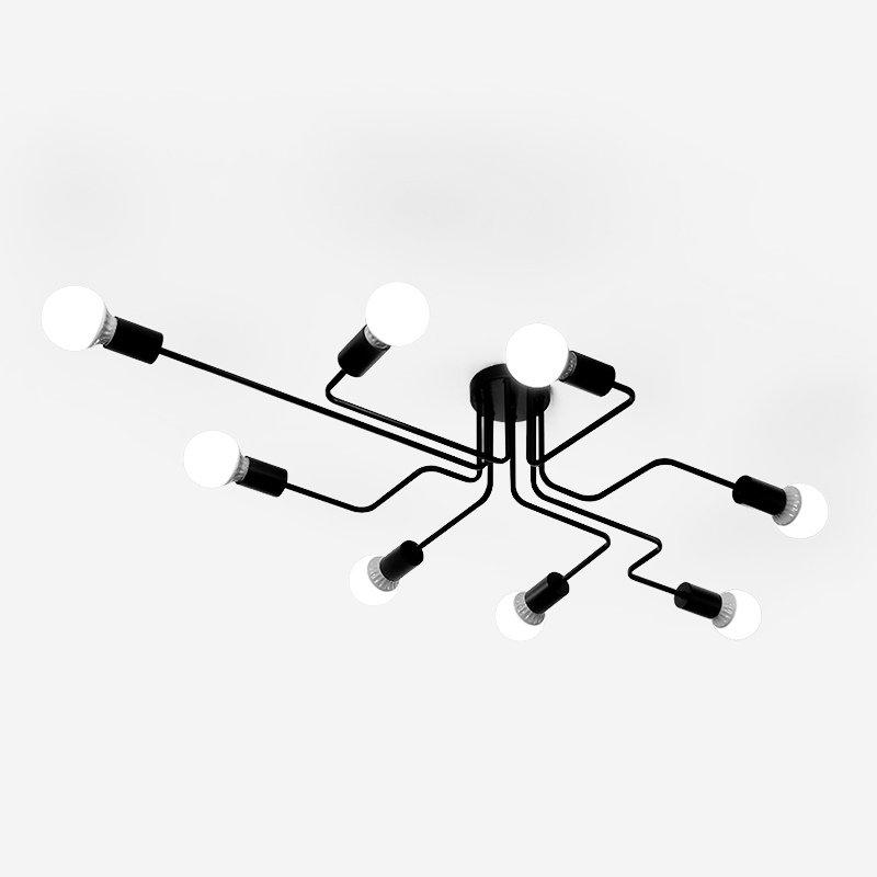 4/6/8 Heads Retro Industrial Loft Wrought Iron Ceiling Light Nordic Pipe Lamp Home Decor Kitchen Restaurant Cafe Bar Dinning