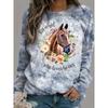 New Fall/Winter Women's Casual T-Shirt 3D Horse Print Women's Long-Sleeved Warm T-Shirt Urban Street Women's Fashion Top