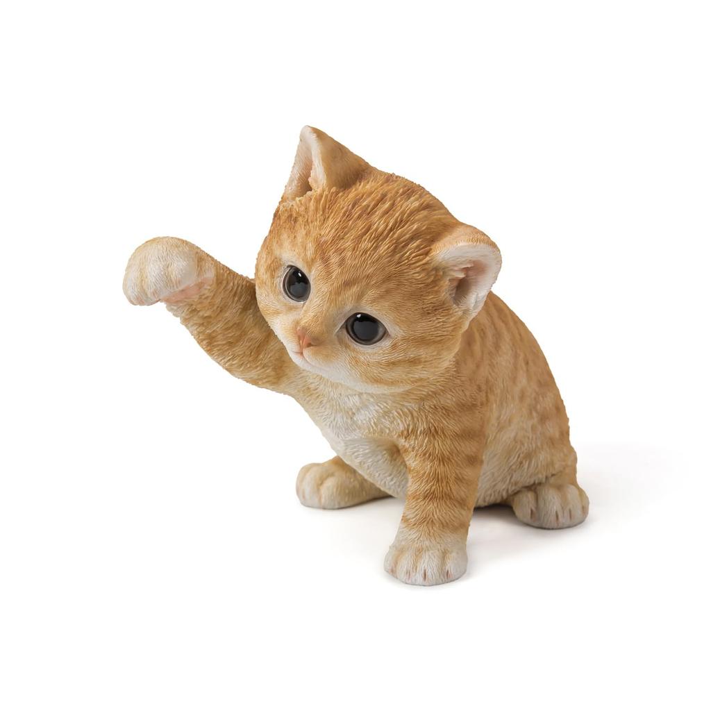 Ubia Cat Punch Brown Tabby Cat, 22.5 x 13 x 16.5 cm, Doll Figurine, Animal Ornament, Garden Decoration, Cat, H18046-1