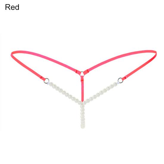 Sexig dam utan grenar Faux Pearls String G-string Trosor Underkläder Kalsonger