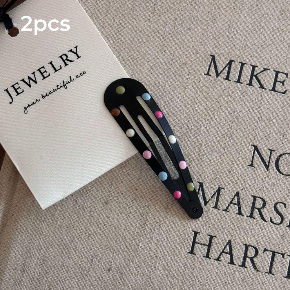

2 Pcs Hollow BB Clip Pentagonal Star Y2k Hairpin Fashion Star Hair Clip Girls black-Drop shape