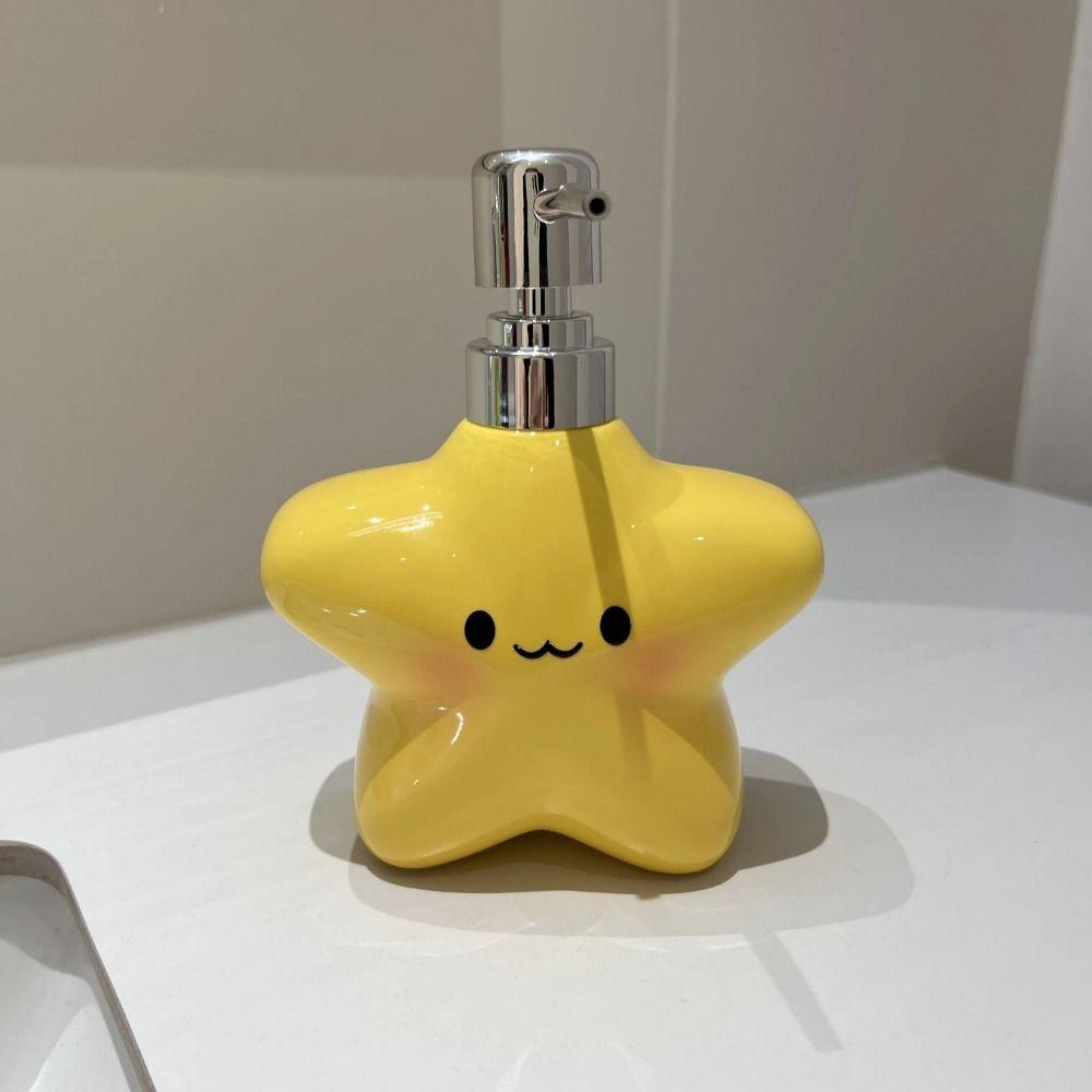 Star Shaped Ceramic Soap Dispenser 400ML Hand Sanitizer Bottle Foaming Soap Dispenser  Bathroom Use