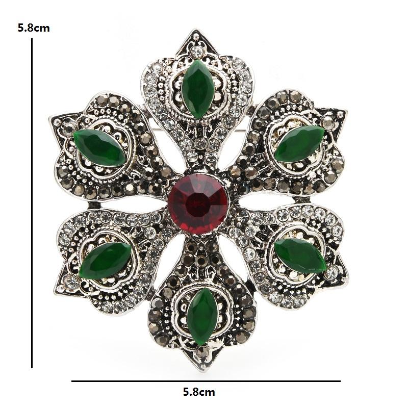 Big Acrylic Flower Brooches Women Vintage Red Green Flower Weddings Party Brooch Pins Gifts