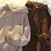American Style Hooded Sweatshirt Ladies Spring Autumn Winter New Casual Trendy Brand Fleece Lined Thickened Girls Coat