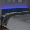3122104 vidaXL LED Headboard Dark Blue 160x5x78-88 Cm Velvet