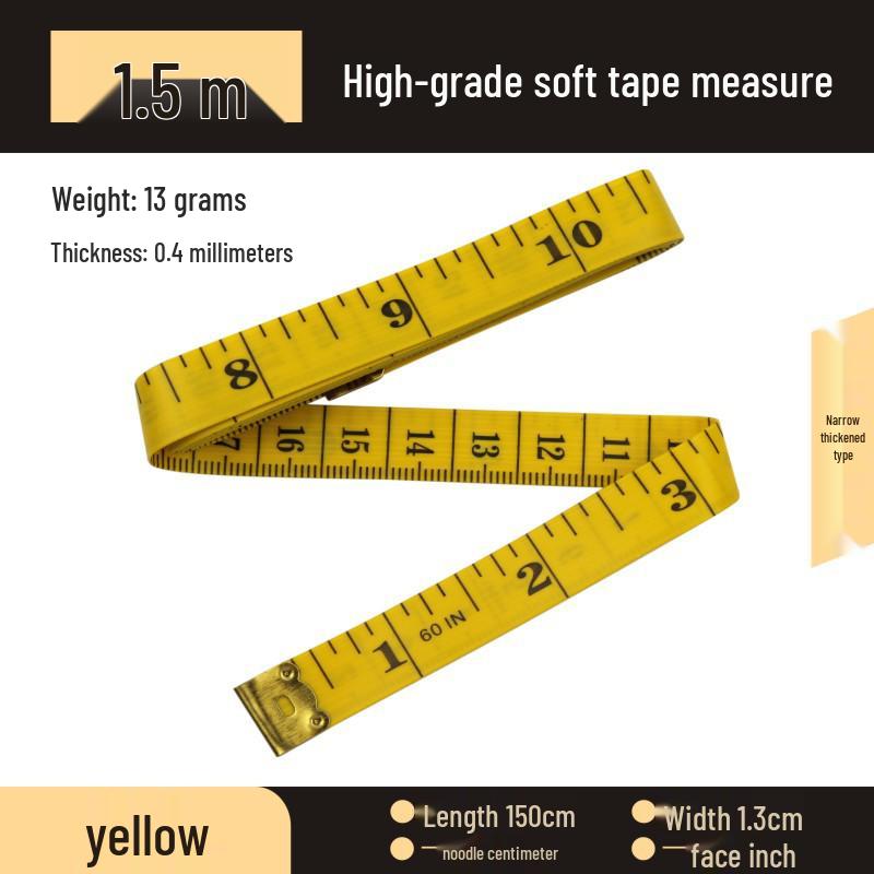 PVC Fiberglass Soft Tape Measure - 1.5m, 2m, 3m Tailor's Measuring Tape