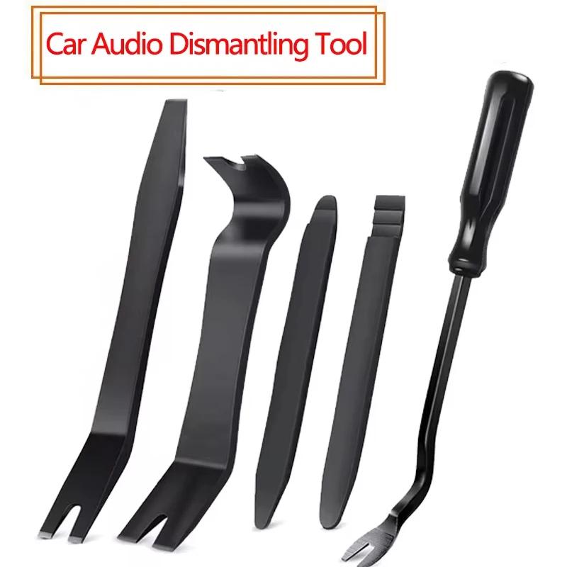 5-teiliges Werkzeugset zur Demontage von Autotürverkleidungen, Audio-Video-Armaturenbrett-Clip-Installationswerkzeug, Hebelwerkzeug, Navigations-Demontageset, Automobil-Nagelzieher