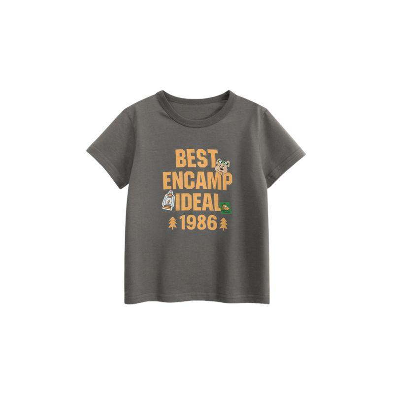 27Kids Children s Clothing Summer Boys  Letter Print Tops Kidsren s Pure Cotton Short-Sleeved T-Shirts Baby Half-Sleeved Clothes 9A050 Dark Gray 140