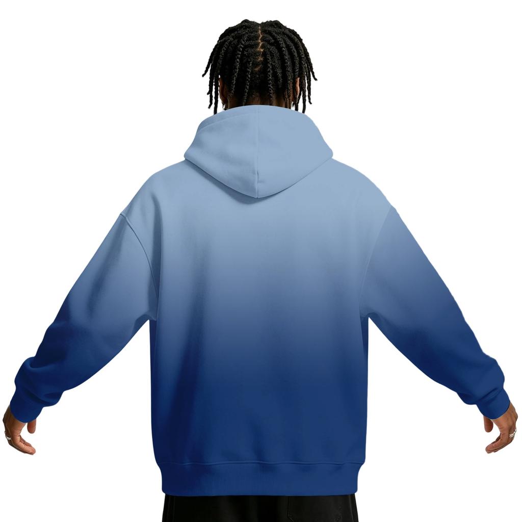 Men's Gradient Print Hoodie with Pocket, Casual Athletic Pullover