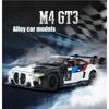 1/24 Scale M4 Alloy Model Car for Kids, Diecast Metal, Racing Car Toy, Sound Light, Boy Gift Collection