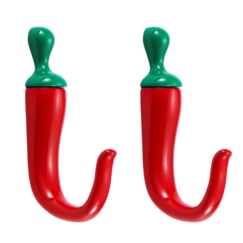 Chili Design Wall Hook For Organizing Keys And Clothing Strong Zinc Alloy Construction Easy To Install Hanger