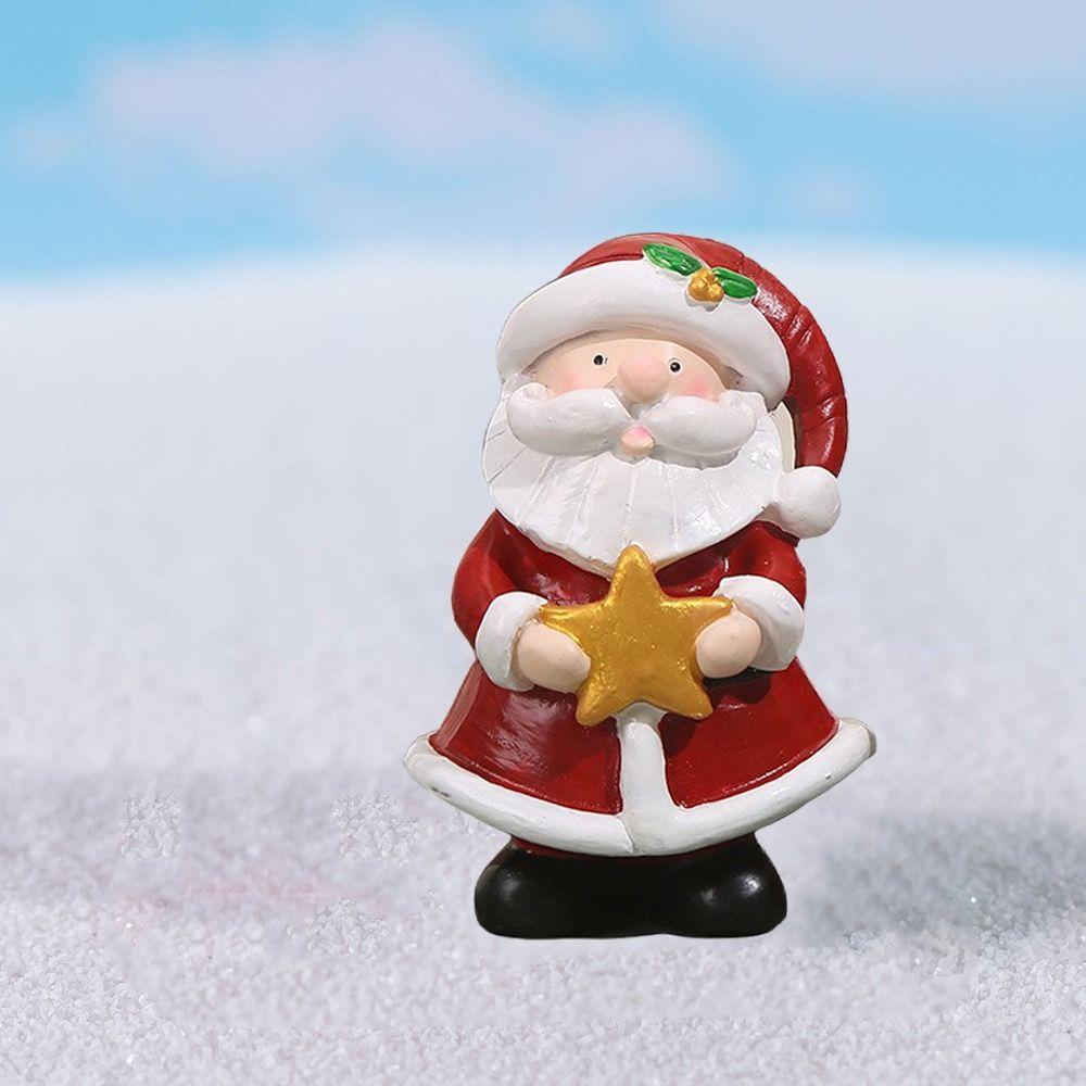 Funny Santa Claus Figurine Creative Miniature Sculpture Santa Claus Statue  Background Layout