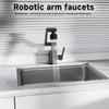 Kitchen Faucet 360-Degree Swivel Spout Kitchen Bathroom Faucet Stainless Steel Mechanical Arm Design Hot and Cold Mixer