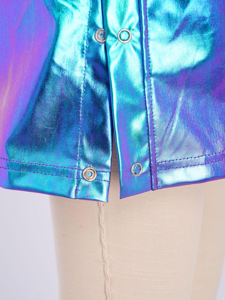 Children‘s Hip Hop Dance Shorts Metallic Finish Elastic Waistband Tear Away Side Buttons with Pockets for Stage Recital